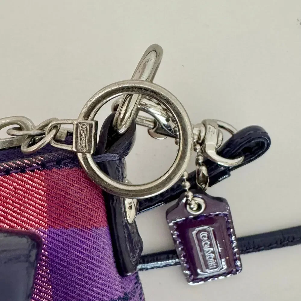 Coach Poppy Tartan Plaid Crossbody Bag Vintage Y2K Purple